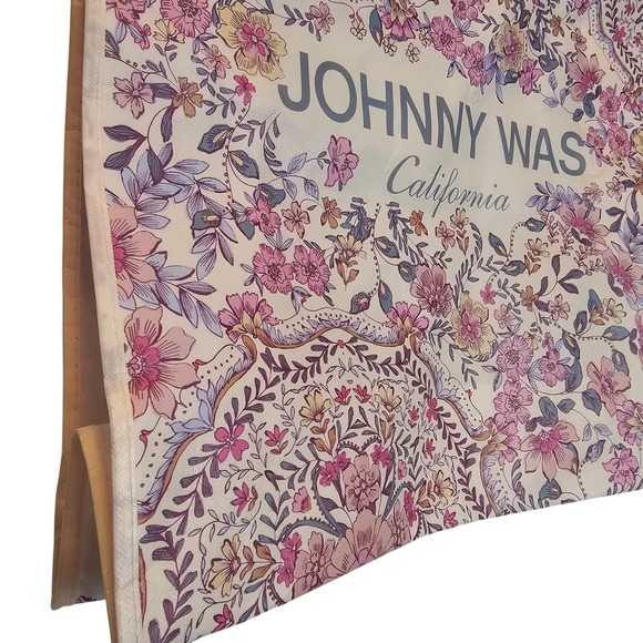 Johnny Was Shopping Reusable Floral Pink Purple Tote Bag Gift 18"X19" - Picture 3 of 9